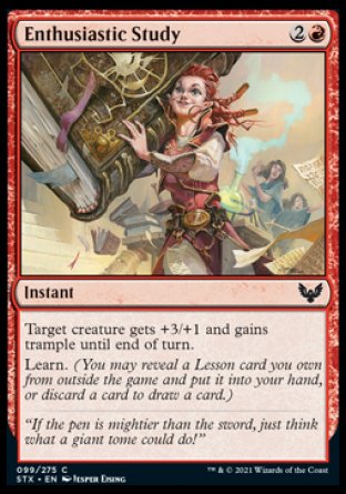 (099) Magic The Gathering Strixhaven: School of Mages Single: Enthusiastic Study  Common