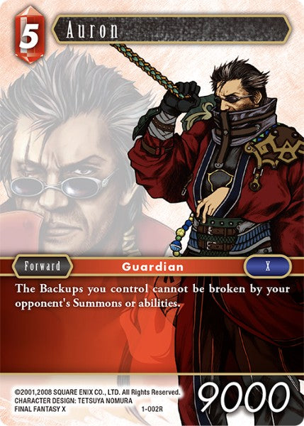 (002) Final Fantasy TCG Opus I Single: Auron (1-002) Holo Rare