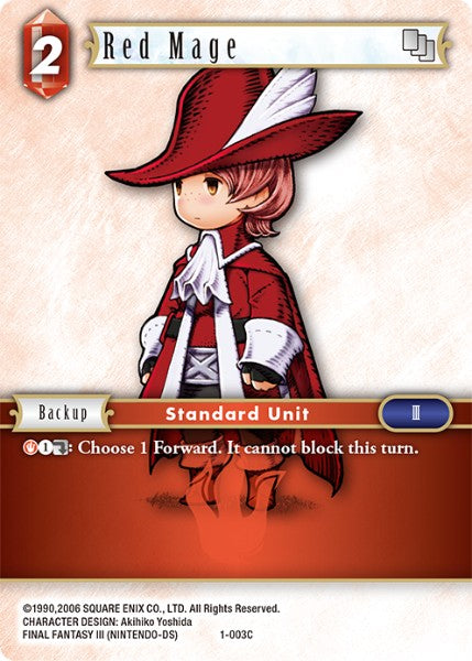 (003) Final Fantasy TCG Opus I Single: Red Mage (1-003)  Common