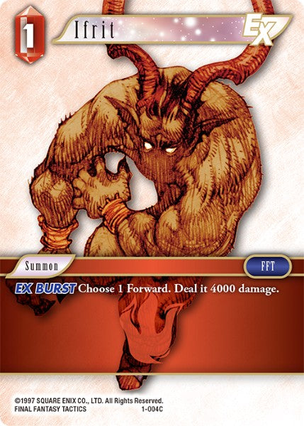 (004) Final Fantasy TCG Opus I Single: Ifrit (1-004) Holo Common