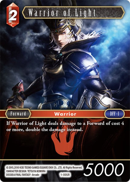(005) Final Fantasy TCG Opus I Single: Warrior of Light (1-005) Holo Rare