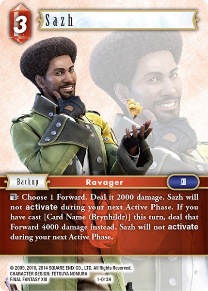 (013) Final Fantasy TCG Opus I Single: Sazh (1-013) Holo Hero
