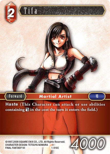 (016) Final Fantasy TCG Opus I Single: Tifa (1-016) Holo Common