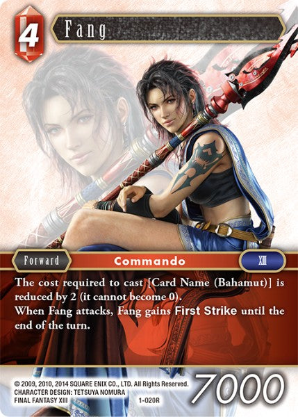 (020) Final Fantasy TCG Opus I Single: Fang (1-020)  Rare