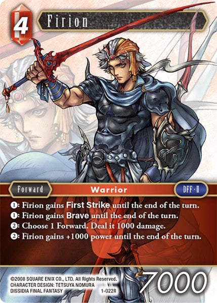 (022) Final Fantasy TCG Opus I Single: Firion (1-022) Holo Rare