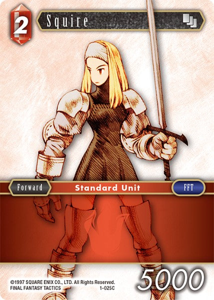(025) Final Fantasy TCG Opus I Single: Squire (1-025)  Common