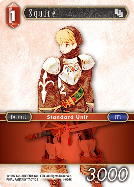 (026) Final Fantasy TCG Opus I Single: Squire (1-026)  Common