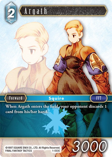 (033) Final Fantasy TCG Opus I Single: Argath (1-033)  Common