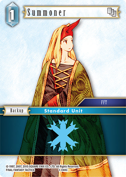 (040) Final Fantasy TCG Opus I Single: Summoner (1-040) Holo Common