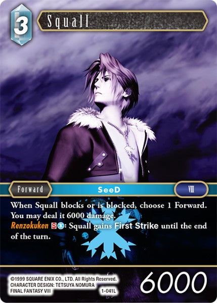(041) Final Fantasy TCG Opus I Single: Squall (1-041) Holo Legend