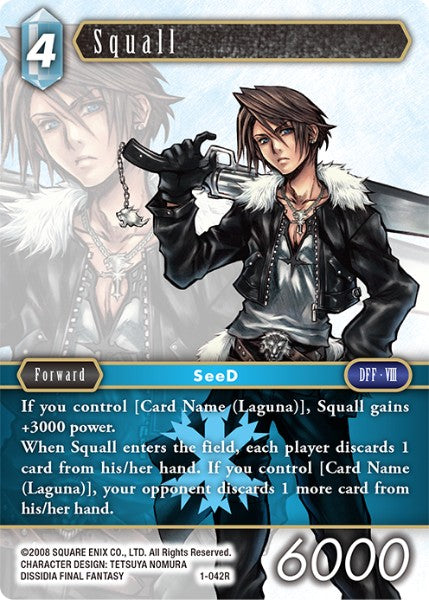 (042) Final Fantasy TCG Opus I Single: Squall (1-042) Holo Rare