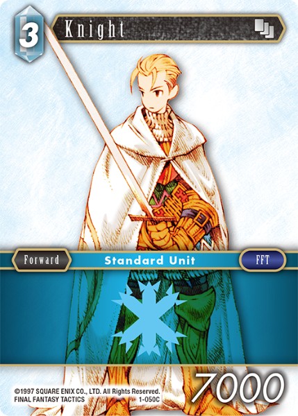 (050) Final Fantasy TCG Opus I Single: Knight (1-050) Holo Common
