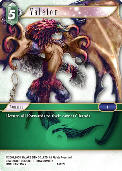 (062) Final Fantasy TCG Opus I Single: Valefor (1-062) Holo Legend