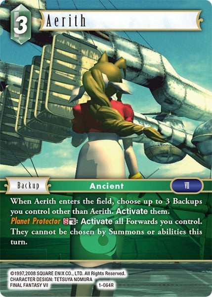 (064) Final Fantasy TCG Opus I Single: Aerith (1-064) Holo Rare