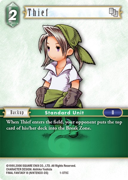 (070) Final Fantasy TCG Opus I Single: Thief (1-070) Holo Common