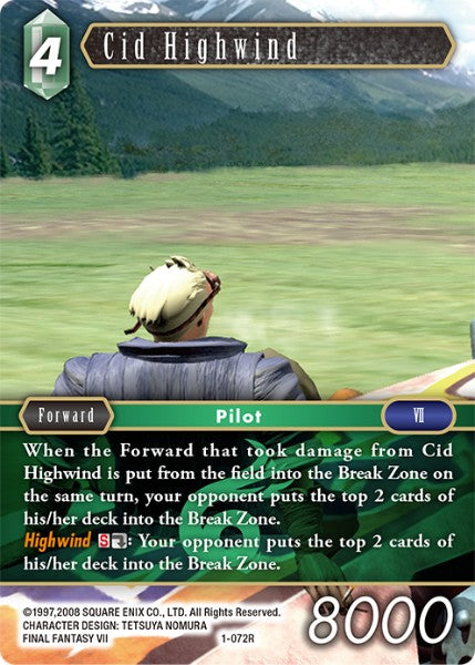 (072) Final Fantasy TCG Opus I Single: Cid Highwind (1-072) Holo Rare