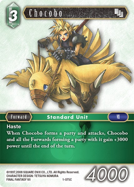 (075) Final Fantasy TCG Opus I Single: Chocobo (1-075) Holo Common