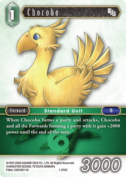 (076) Final Fantasy TCG Opus I Single: Chocobo (1-076) Holo Common