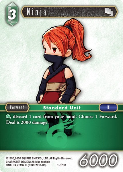 (078) Final Fantasy TCG Opus I Single: Ninja (1-078) Holo Common
