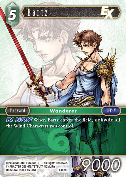 (080) Final Fantasy TCG Opus I Single: Bartz (1-080) Holo Hero