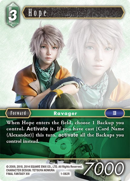 (082) Final Fantasy TCG Opus I Single: Hope (1-082)  Rare