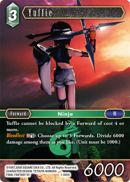 (085) Final Fantasy TCG Opus I Single: Yuffie (1-085)  Rare