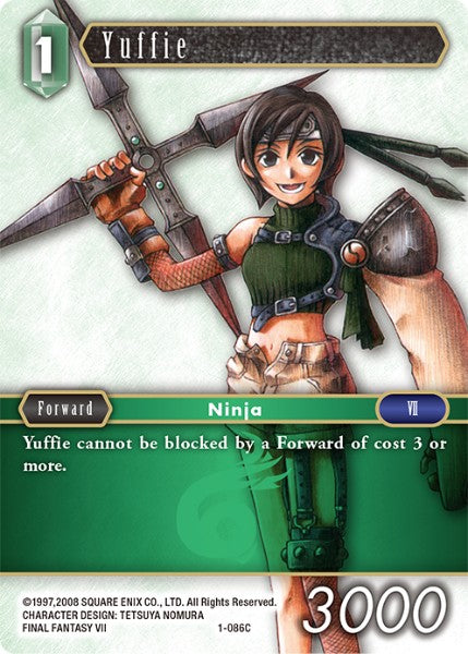 (086) Final Fantasy TCG Opus I Single: Yuffie (1-086)  Common