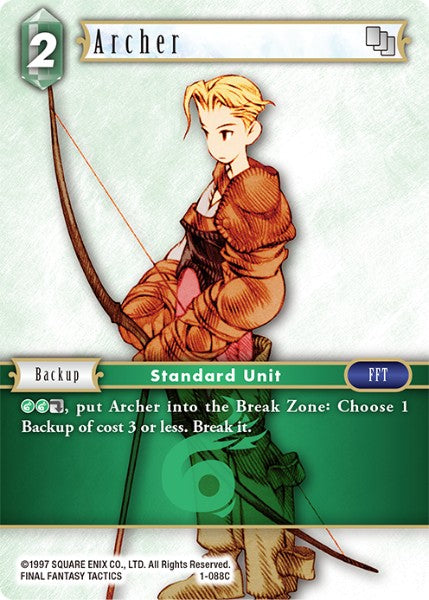 (088) Final Fantasy TCG Opus I Single: Archer (1-088)  Common