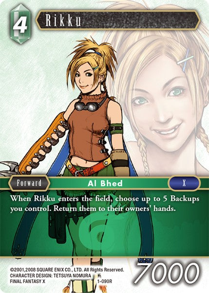 (090) Final Fantasy TCG Opus I Single: Rikku (1-090)  Rare