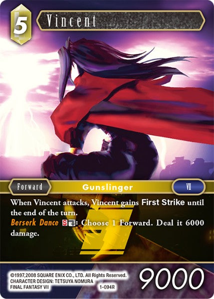 (094) Final Fantasy TCG Opus I Single: Vincent (1-094)  Rare