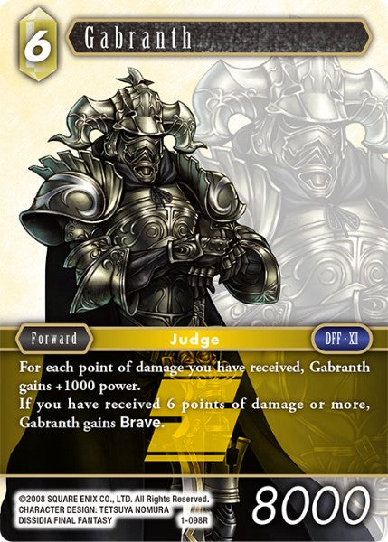 (098) Final Fantasy TCG Opus I Single: Gabranth (1-098) Holo Rare