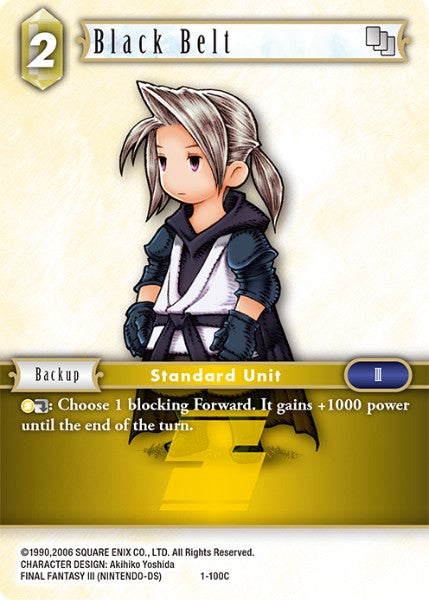 (100) Final Fantasy TCG Opus I Single: Black Belt (1-100) Holo Common