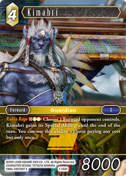 (102) Final Fantasy TCG Opus I Single: Kimahri (1-102) Holo Hero