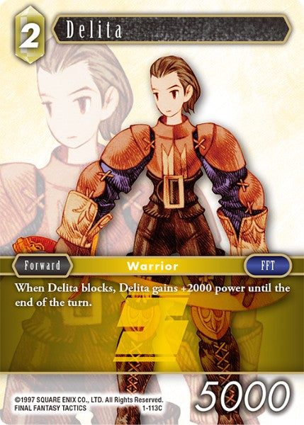 (113) Final Fantasy TCG Opus I Single: Delita (1-113) Holo Common