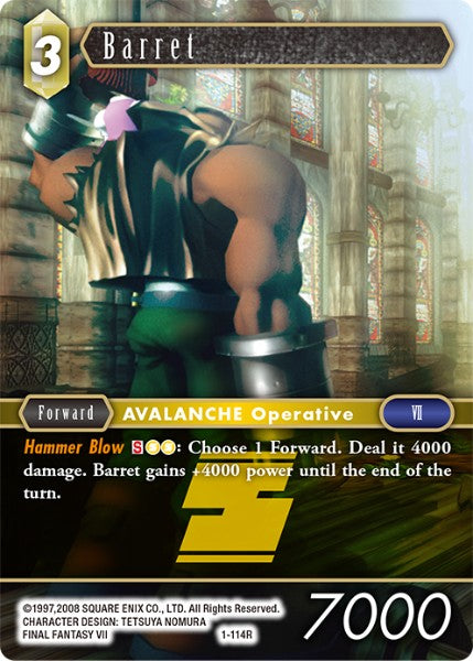 (114) Final Fantasy TCG Opus I Single: Barret (1-114) Holo Rare