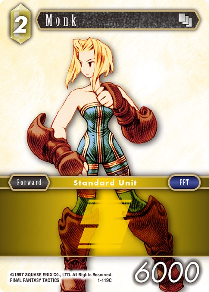 (119) Final Fantasy TCG Opus I Single: Monk (1-119) Holo Common