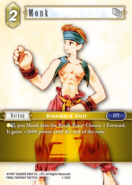 (120) Final Fantasy TCG Opus I Single: Monk (1-120) Holo Common