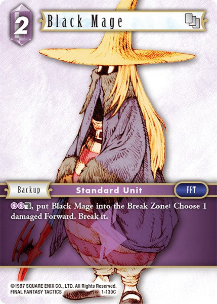(130) Final Fantasy TCG Opus I Single: Black Mage (1-130) Holo Common