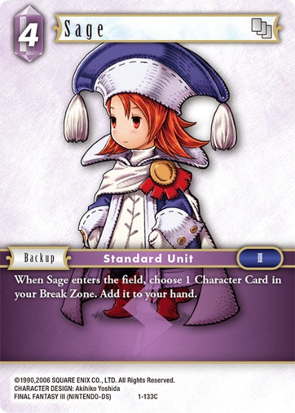 (133) Final Fantasy TCG Opus I Single: Sage (1-133) Holo Common
