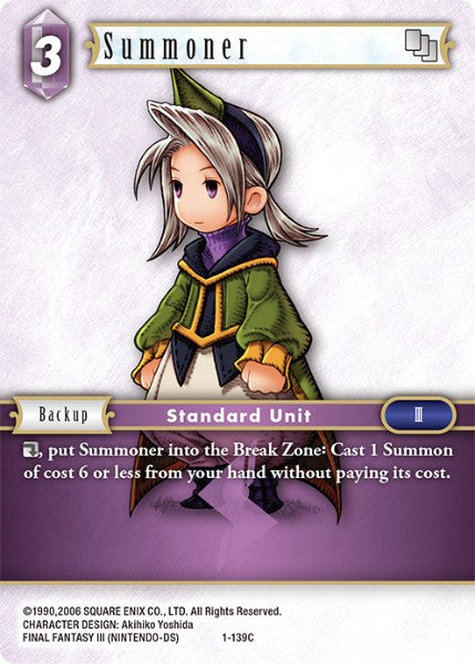 (139) Final Fantasy TCG Opus I Single: Summoner (1-139) Holo Common