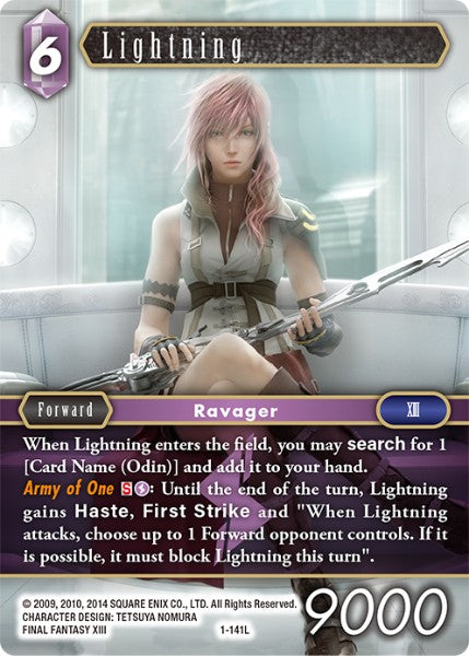 (141) Final Fantasy TCG Opus I Single: Lightning (1-141) Holo Legend