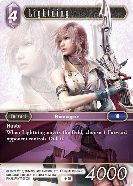 (142) Final Fantasy TCG Opus I Single: Lightning (1-142) Holo Rare