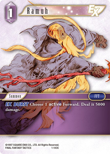 (143) Final Fantasy TCG Opus I Single: Ramuh (1-143) Holo Common