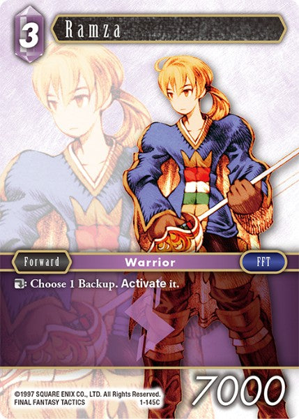 (145) Final Fantasy TCG Opus I Single: Ramza (1-145) Holo Common