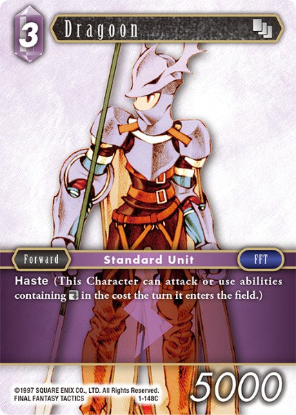 (148) Final Fantasy TCG Opus I Single: Dragoon (1-148) Holo Common
