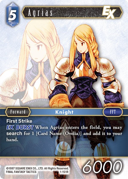 (151) Final Fantasy TCG Opus I Single: Agrias (1-151) Holo Rare