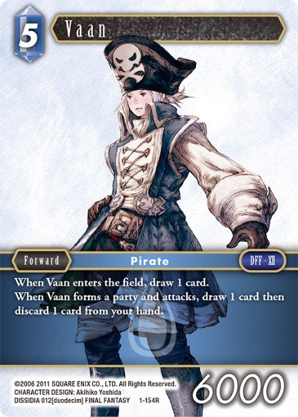 (154) Final Fantasy TCG Opus I Single: Vaan (1-154)  Rare