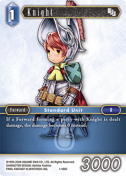 (166) Final Fantasy TCG Opus I Single: Knight (1-166) Holo Common