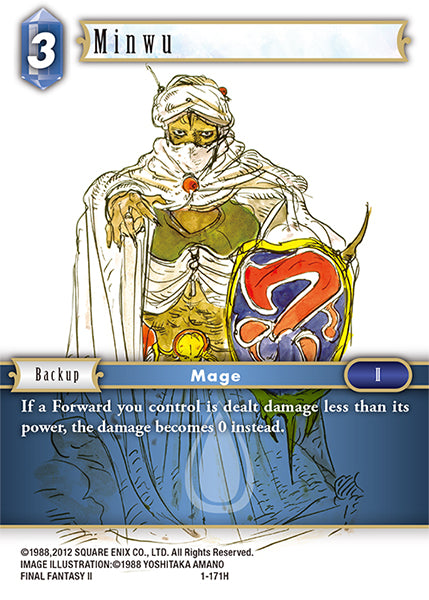 (171) Final Fantasy TCG Opus I Single: Minwu (1-171) Holo Hero
