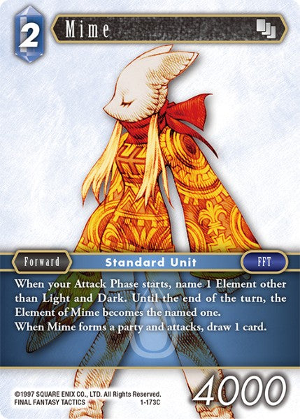 (173) Final Fantasy TCG Opus I Single: Mime (1-173) Holo Common